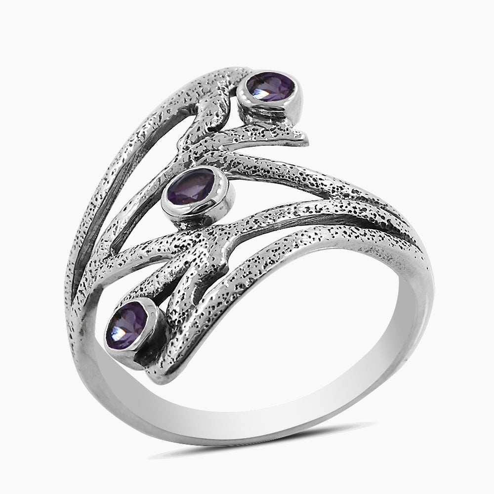 Amethyst Silver Rings