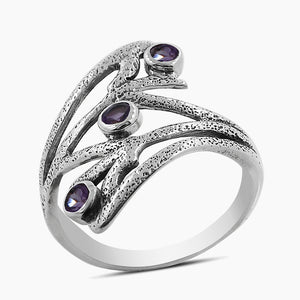 Amethyst Silver Rings