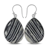 Large Zebra Jasper Silver Earring