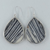 Large Zebra Jasper Silver Earring