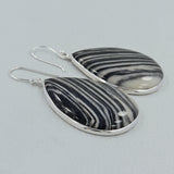 Large Zebra Jasper Silver Earring