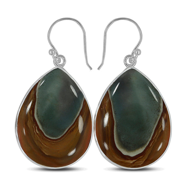 Polychrome Jasper Silver Earring