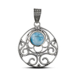 Larimar Pendant in 925 Sterling Silver