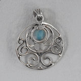 Larimar Pendant in 925 Sterling Silver