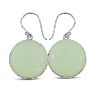 Lemon Chrysoprase Silver Earring