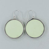 Round Cabochon Large Polychrome Jasper Women's Silver Earring