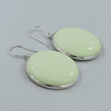 Round Cabochon Large Polychrome Jasper Women's Silver Earring