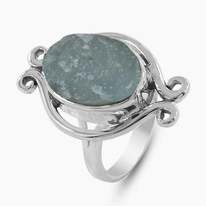 Rough Aquamarine Sterling Silver Ring
