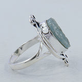 Rough Aquamarine Sterling Silver Ring