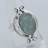 Rough Aquamarine Sterling Silver Ring