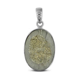 Pyrite Druzy Pendant Set in Sterling Silver Ring Earring Pendant