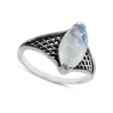 Rainbow Moonstone Silver Ring