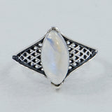 Rainbow Moonstone Silver Ring