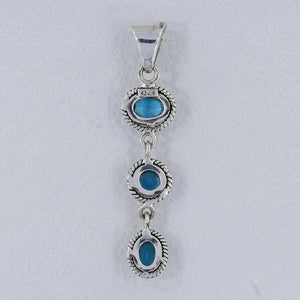 925 Silver Blue Topaz Pendants
