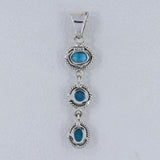 Blue Topaz Silver Pendant