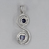 Rainbow Moonstone Silver Pendant