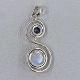 Rainbow Moonstone Silver Pendant