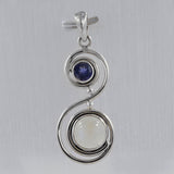 Rainbow Moonstone Silver Pendant