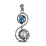 Rainbow Moonstone Silver Pendant