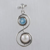 Rainbow Moonstone Silver Pendant