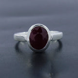 Natural Ruby Silver Rings