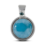 Larimar 925 Sterling Silver Pendant