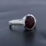 Natural Ruby Silver Rings