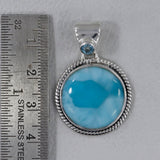 Larimar 925 Sterling Silver Pendant