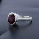 Natural Ruby Silver Rings