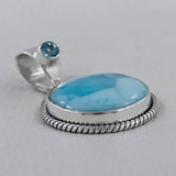 Larimar 925 Sterling Silver Pendant