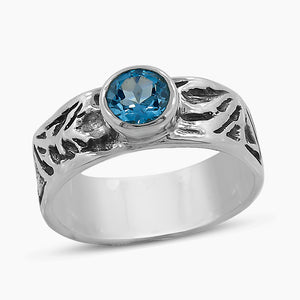 925 Sterling Silver Blue Topaz Rings