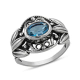 Blue Topaz Gemstone 925 Silver Ring