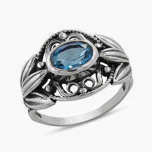 Blue Topaz 925 Silver Rings