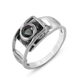 Mystic Quartz Gemstone 925 Sterling Silver Ring