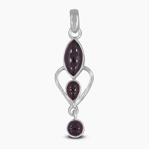 925 Sterling Silver Garnet Pendants