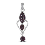 925 Sterling Silver Garnet Gemstone Pendant