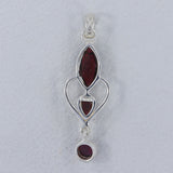 925 Sterling Silver Garnet Gemstone Pendant