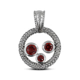 Garnet Gemstone Silver Pendant