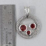 Garnet Gemstone Silver Pendant