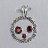 Garnet Gemstone Silver Pendant