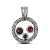 Garnet Gemstone Silver Pendant