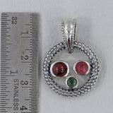 Garnet Gemstone Silver Pendant