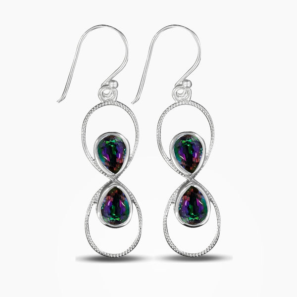 Mystic Quartz Silver Earring