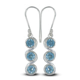 Blue Topaz Silver Earrings