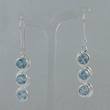 Blue Topaz Silver Earrings