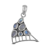 Rainbow Moonstone Silver Pendant