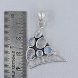 Rainbow Moonstone Silver Pendant