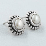 Pearl Studs Silver Earrings