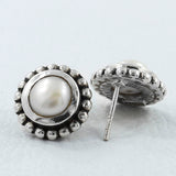 Pearl Studs Silver Earrings