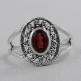 Garnet Silver Ring